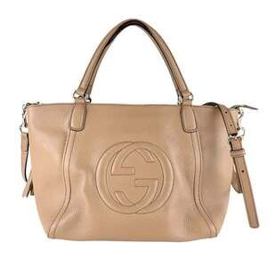 GUCCI Cream Leather Shoulder Bag